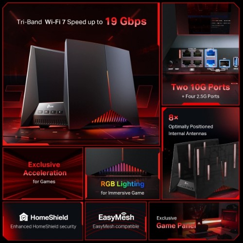 TP-Link Archer BE19000 Tri-Band Wi-Fi 7 Gaming Router
