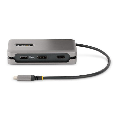 StarTech.com USB-C Multiport Adapter - 4K 60Hz HDMI/DP - 3-Port USB Hub - 100W Power Delivery Pass-Through - GbE - Travel Mini Docking Station w/ Charging - 1ft/30cm Wrap-Around Cable