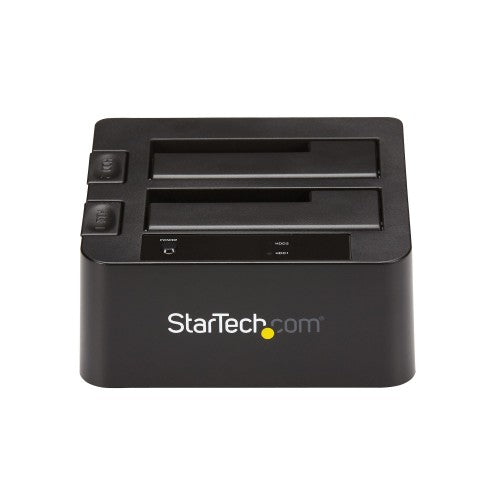 StarTech.com Dual-Bay USB 3.2 Gen 2 to SATA Hard Drive Docking Station, USB 10Gbps Hard Drive Dock, External 2.5/3.5" SATA I/II/III SSD/HDD Docking Station, Hot-Swap Hard Drive Bay, Top-Loading