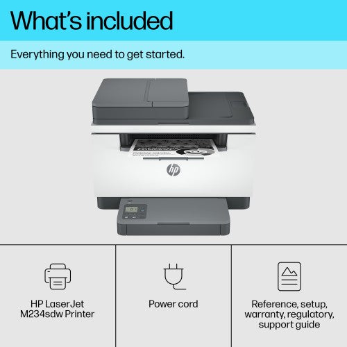HP LaserJet M234sdw Wireless Multifunction Black and white Printer, Copier, Scanner; Duplex