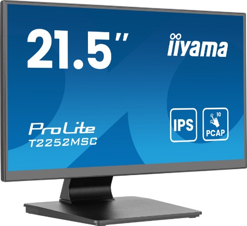 iiyama ProLite 21.5” PCAP 10pt Touchscreen monitor featuring IPS panel technology, Edge-to-Edge glass design and Anti Glare coating