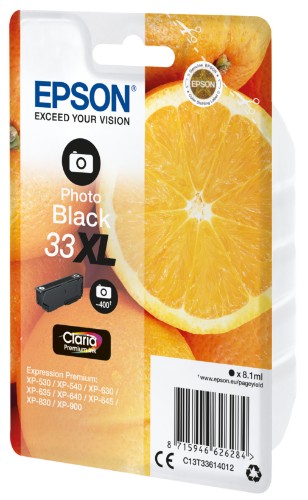 Epson C13T33614022/33XL Ink cartridge foto black high-capacity Blister Radio Frequency, 400 pages 8,1ml for Epson XP 530