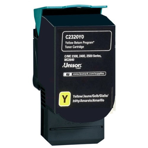 Lexmark C2320Y0 Toner-kit yellow return program, 1K pages ISO/IEC 19752 for Lexmark C 2325/2425/2535