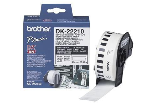Brother DK-22210 DirectLabel Etikettes white 29mm x 30,48m for Brother P-Touch QL/700/800/QL 12-102mm/QL 12-103.6mm