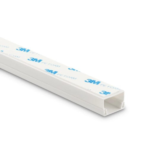 Hama Cable Duct Kit, 4 Pcs, Self-adhesive, 1 m, Incl. Connecting Pieces, white