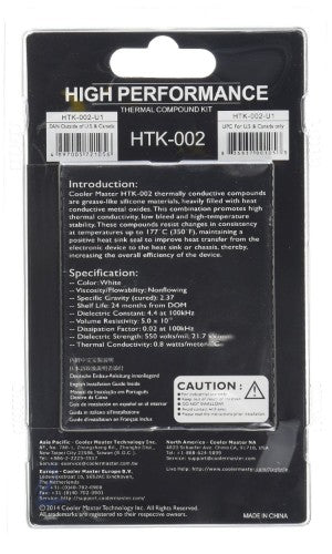 Cooler Master HTK-002 heat sink compound Thermal paste 4.5 W/m·K