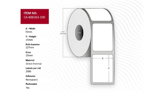 Capture CA-800263-105 printer label