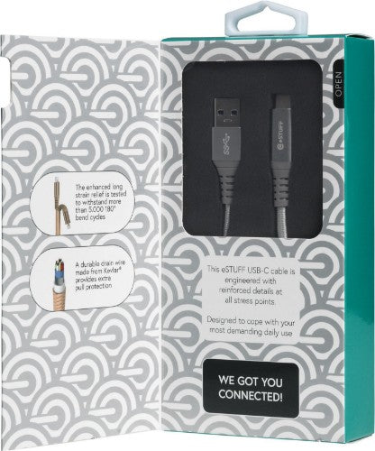 eSTUFF ES605151 USB cable USB 3.2 Gen 1 (3.1 Gen 1) 1 m USB C USB A Grey