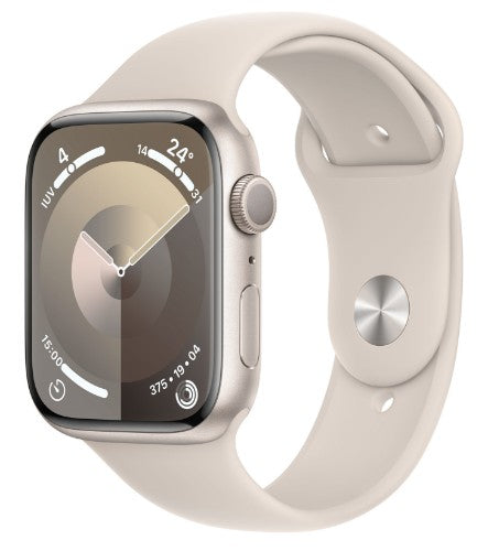 Apple Watch Series 9 GPS 45mm Starlight Aluminium Case w/ Starlight Sport Band - M/L