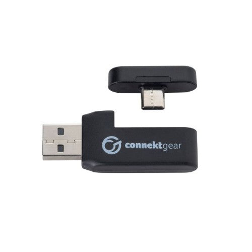 connektgear HP534 Wireless Headset with Detachable Mic and USB A/C Combo Reciever - Black