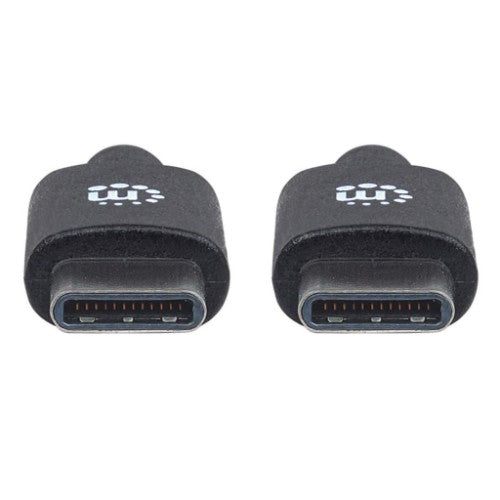 Manhattan USB-C to USB-C Cable, 3m, Male to Male, Black, 480 Mbps (USB 2.0), Hi-Speed USB, Lifetime Warranty, Equivalent to USB2CC3M