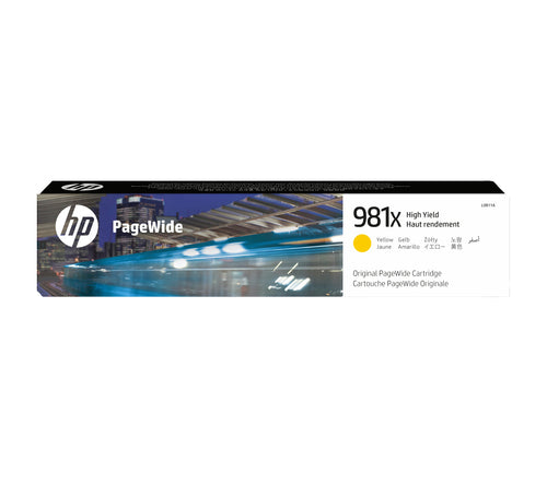 HP L0R11A/981X Ink cartridge yellow, 10K pages ISO/IEC 19798 114ml for HP PageWide E 58650/556
