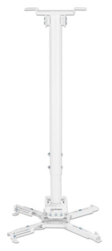 Manhattan Projector Mount, Ceiling, Universal, Full Motion, Height Range: 745 to 1145mm, Max 35kg, White, 360° rotation, +/-20° Tilt, and +/-8° Swivel, Lifetime Warranty