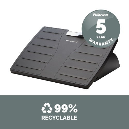 Fellowes Foot Rest Under Desk - Office Suites Under Desk Foot Rest Ergonomic Foot Rest with 3 Height Adjustable Positions & Antibacterial Technology - Foot Rest Stool for Office & Home - Black