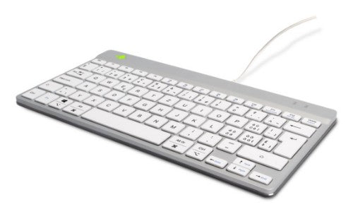 R-Go Tools Ergonomic keyboard R-Go Compact Break, compact keyboard with break software, QWERTZ (CH), wired, white