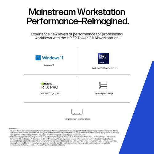 HP Z2 Tower G1i Wolf Pro Security Edition Intel Core Ultra 7 265K 64 GB DDR5-SDRAM 1 TB SSD NVIDIA RTX PRO 4000 Blackwell Windows 11 Pro Workstation AI Workstation, AI PC Black