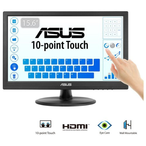 ASUS VT168HR computer monitor 39.6 cm (15.6") 1366 x 768 pixels WXGA LED Touchscreen Black