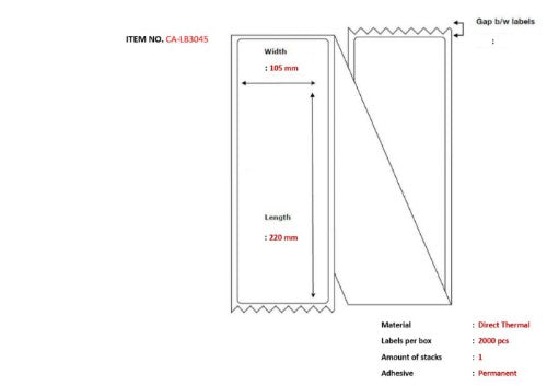 Capture CA-LB3045 printer label White