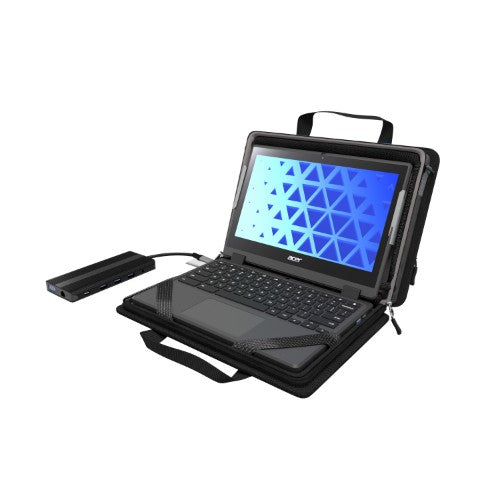 MAXCases Explorer 5 Work-In Case w/Pocket 11" w/ Shoulder Strap (Black)