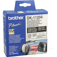 Brother DK-11204 DirectLabel Etikettes 17mm x 54mm 400 for Brother P-Touch QL/700/800/QL 12-102mm/QL 12-103.6mm