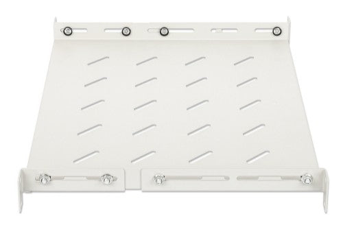 Intellinet 19" Fixed Shelf (adjustable), 1U, 350mm shelf depth, 350 to 550mm adjustable rail depth, Max 20kg, Grey, Lifetime warranty