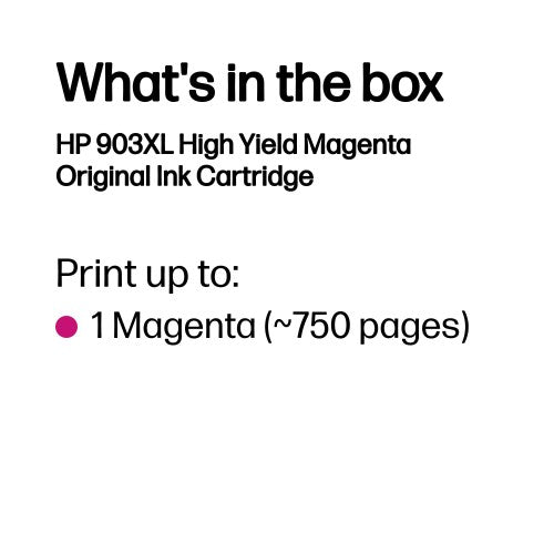 HP T6M07AE/903XL Ink cartridge magenta high-capacity, 750 pages 8.5ml for HP OfficeJet Pro 6860/6950