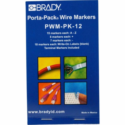 Brady PWM-PK-12 cable marker Black, White Vinyl