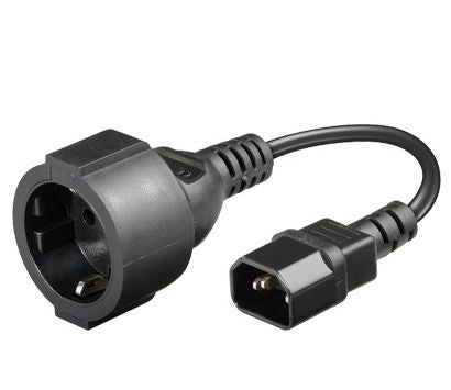 Microconnect PE130075 power cable Black 0.23 m C14 coupler