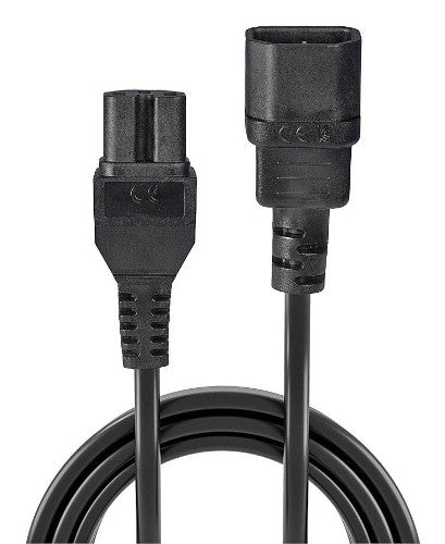 Lindy 2m IEC C14 to IEC C15 'Hot Condition' Power Cable, Black