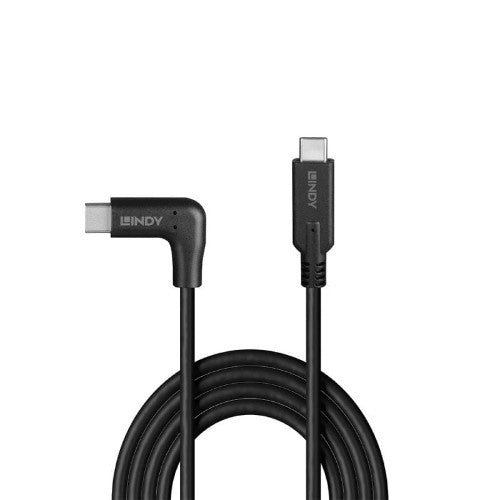 Lindy 1.5m USB 3.2 Type C Cable, 90° Right Angle, 10Gbps