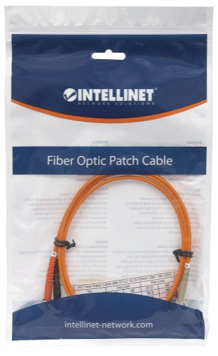 Intellinet Fiber Optic Patch Cable, OM1, LC/ST, 2m, Orange, Duplex, Multimode, 62.5/125 µm, LSZH, Fibre, Lifetime Warranty