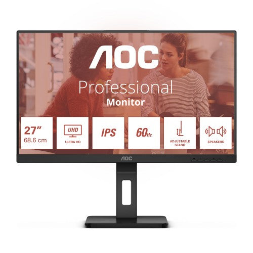 AOC E3 U27E3UF computer monitor 68.6 cm (27") 3840 x 2160 pixels 4K Ultra HD LED Black