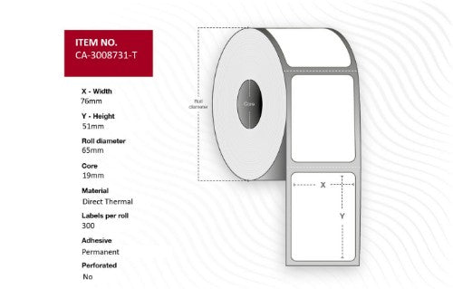 Capture CA-3008731-T printer label White