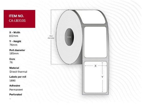 Capture CA-LB3101 printer label White