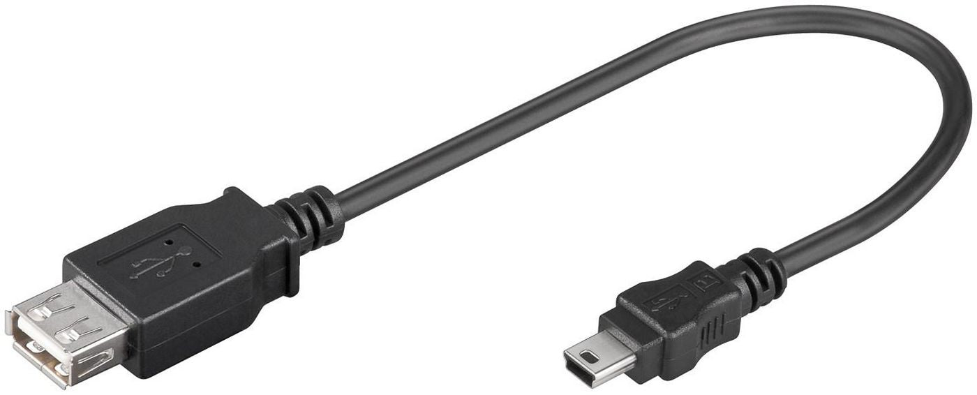 Microconnect USBAFBM USB cable USB 2.0 0.2 m USB A Mini-USB B Black