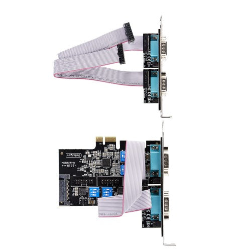 StarTech.com 4-Port Serial PCIe Card, Quad-Port PCI Express to RS232/RS422/RS485 (DB9) Serial Card, Low-Profile Bracket Incl., 16C1050 UART, Windows/Linux, TAA Compliant - Level-4 ESD Protection