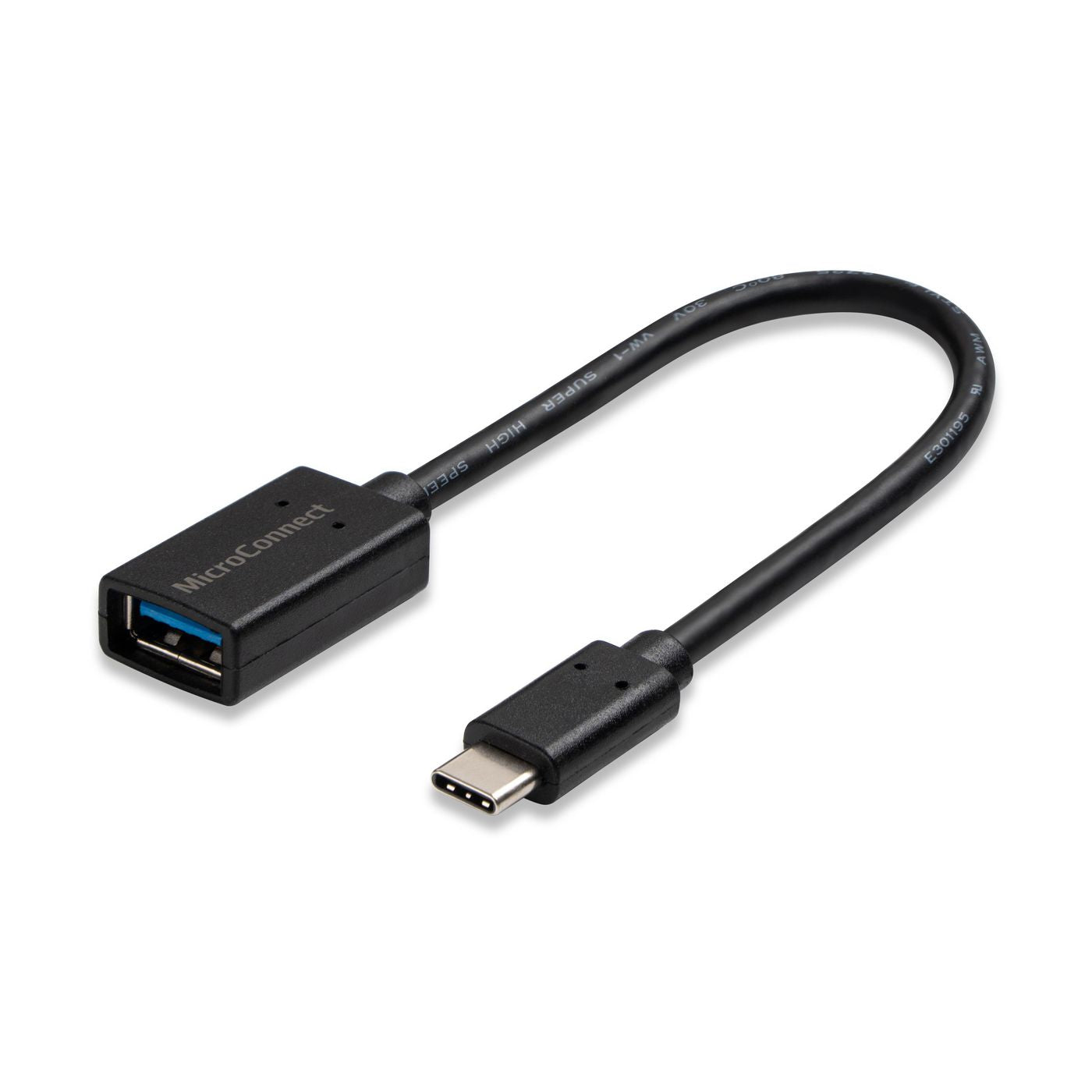 Microconnect USB3.1CAF02 USB cable USB 3.2 Gen 1 (3.1 Gen 1) 0.2 m USB C USB A Black