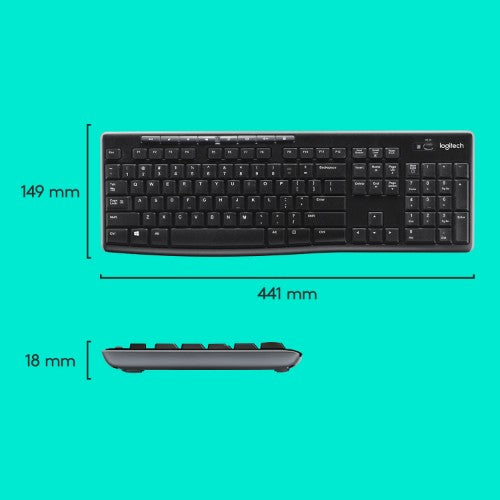 Logitech 920-004508 keyboard Mouse included Home RF Wireless QWERTY US International Black