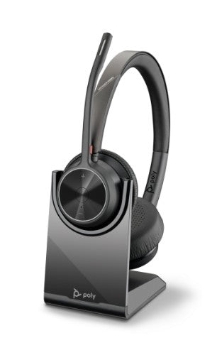 HP Poly Voyager 4320 UC Stereo USB-A Headset +BT700 USB-A Adapter +Charging Stand