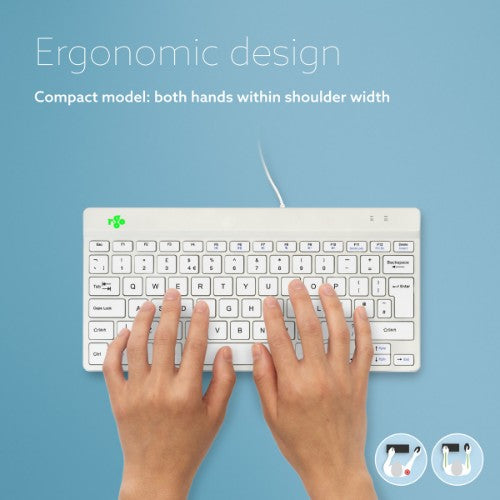R-Go Tools Ergonomic keyboard R-Go Compact Break, compact keyboard with break software, QWERTY (UK), wired, white