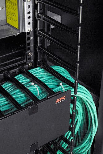 APC NetShelter SX, Networking Rack Enclosure, 42U, Black, 1991H x 750W x 1070D mm with Casters, Feet, Vertical Cable Managers, Side Panels