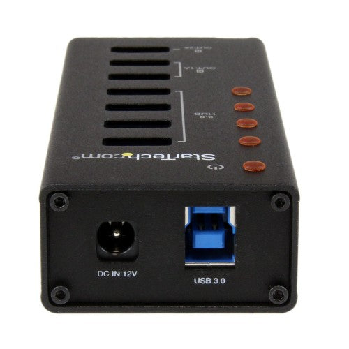 StarTech.com 4 Port USB 3.0 Hub plus 3 Dedicated USB Charging Ports (2 x 1A & 1 x 2A) - Wall Mountable Metal Enclosure~4 Port USB 3.0 Hub (5Gbps) plus 3 Dedicated USB Charging Ports (2 x 1A & 1 x 2A) - Wall Mountable Metal Enclosure