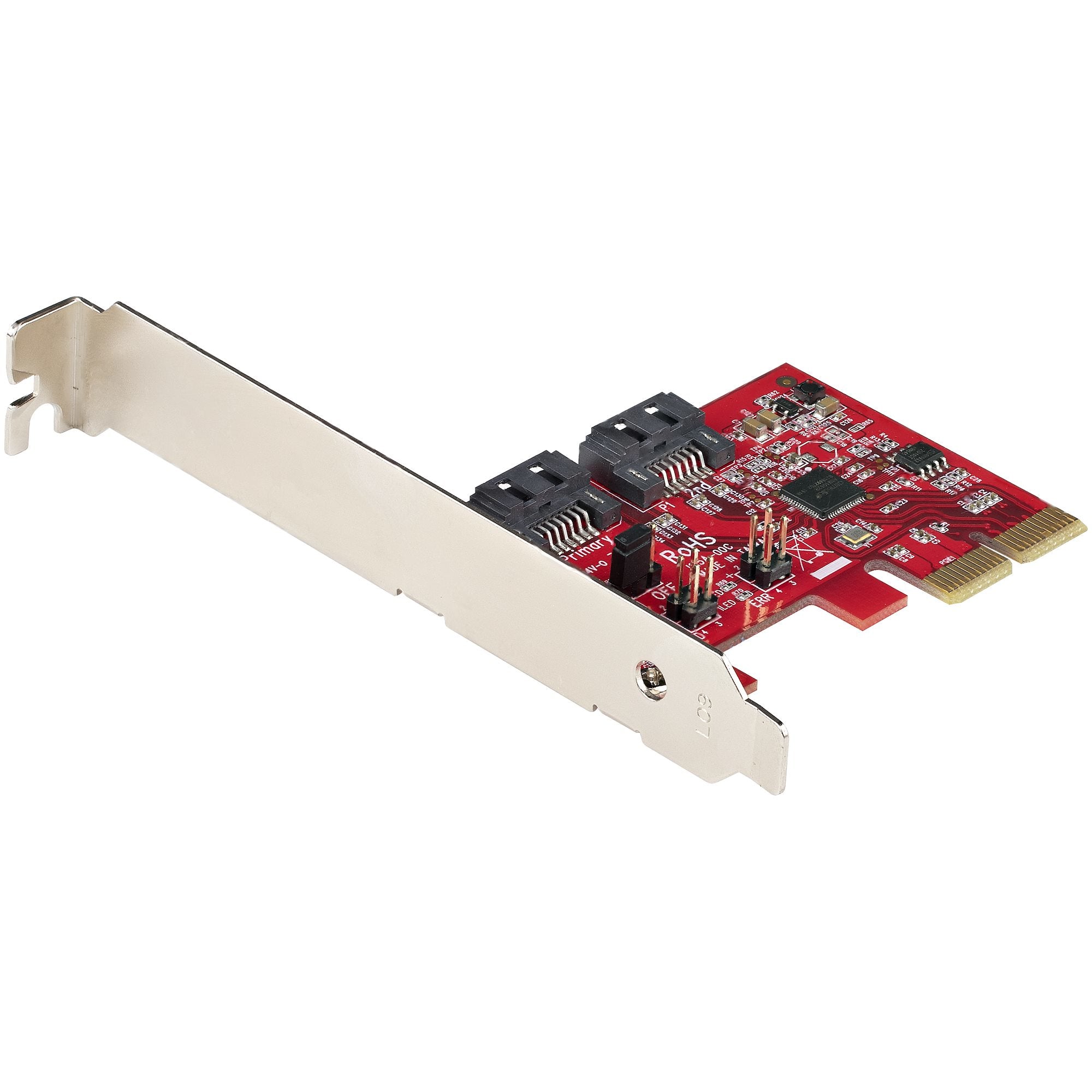 StarTech.com SATA PCIe Card - 2 Port PCIe SATA Expansion Card - 6Gbps - Full/Low Profile - PCI Express to SATA Adapter/Controller - ASM1062R SATA RAID - PCIe to SATA Converter