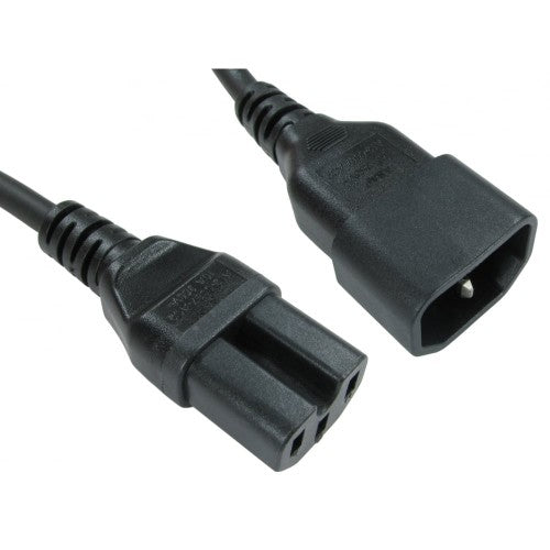 Cables Direct C14 - C15 1.8m Black C14 coupler C15 coupler