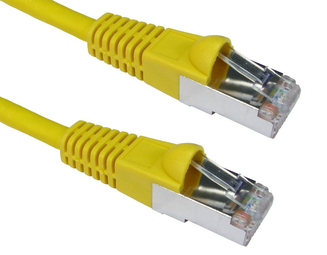 Cables Direct 5m CAT6a, M - M networking cable Yellow S/FTP (S-STP)