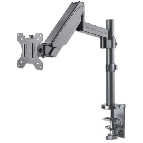 Manhattan Desk Mount for TV & Monitors (Full Motion Gas Spring), For screens 13" to 27", Clamp or Grommet Assembly, VESA compatability: 75x75mm and 100x100mm - check the dimensions of the four mounting holes on back of screen to ensure it fits, Max 8kg, B