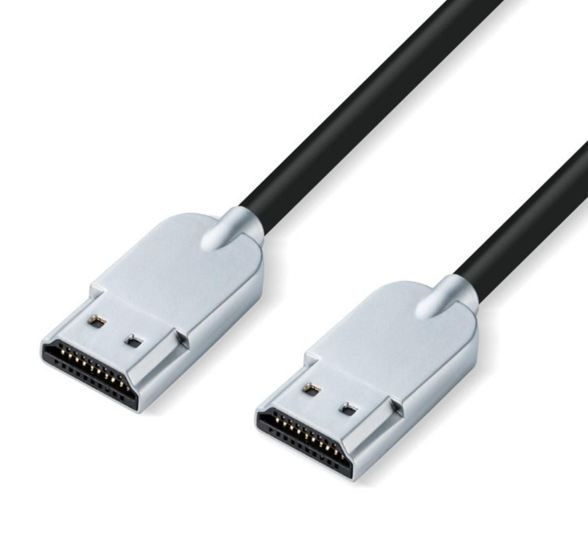 Microconnect HDMISUPERSLIM1M HDMI cable 1 m HDMI Type A (Standard) Black, Metallic