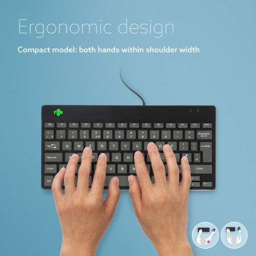 R-Go Tools Ergonomic keyboard R-Go Compact Break, compact keyboard with break software, QWERTY (UK), wired, black