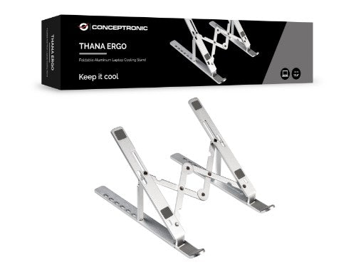 Conceptronic THANA04S ERGO Foldable Aluminum Laptop Cooling Stand