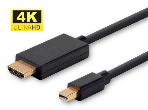 Microconnect MDPHDMI2B-4K video cable adapter 2 m Mini DisplayPort HDMI Type A (Standard) Black